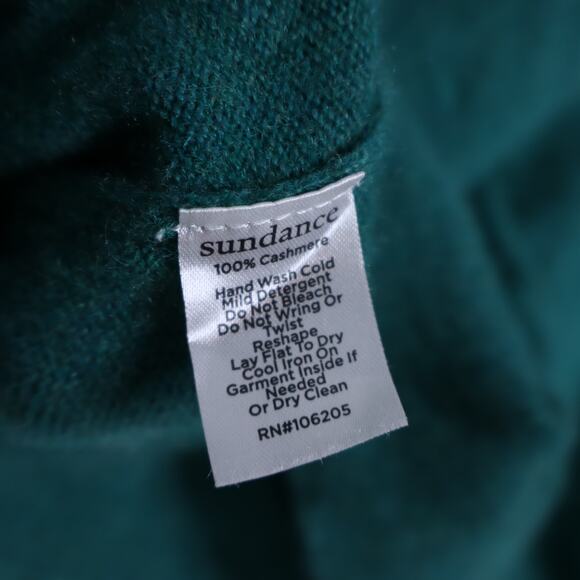 SUNDANCE Cowl Neck Cashmere Sweater Teal Oversized Long Sleeve Women's XS - Picture 9 of 9